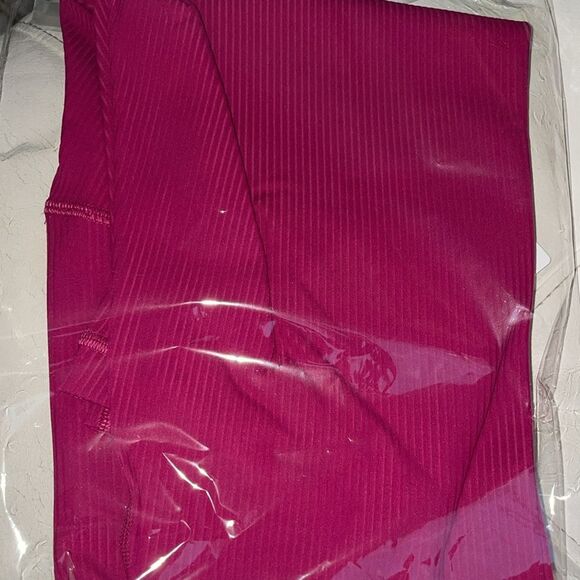 NWT LULULEMON ALIGN RIBBED HIGH RISE PANT 28" WILD BERRY PINK size 4 - Picture 3 of 4